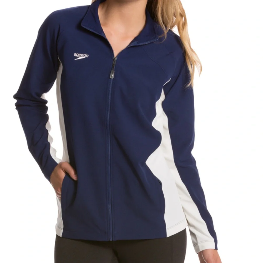 Speedo Boom Force Blue and White Athletic Warm Up Jacket 🆕